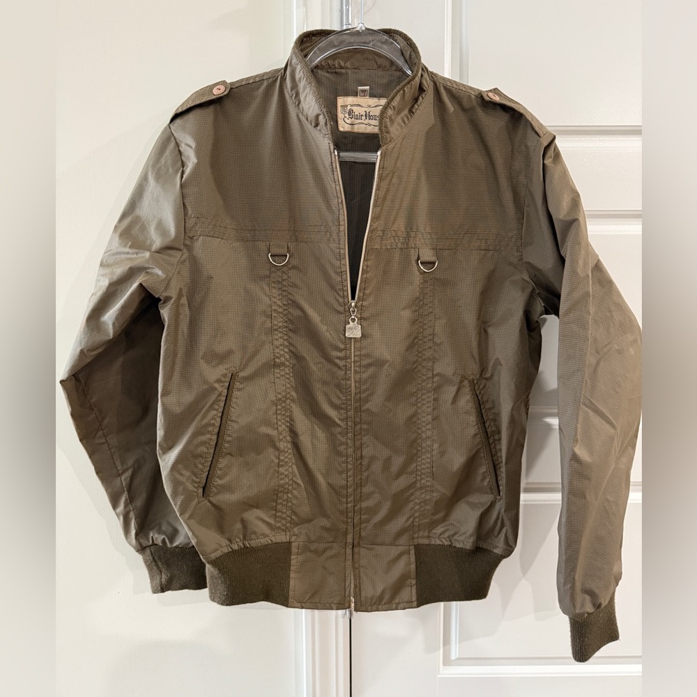 Men's Olive Green Bomber Jacket Y2K